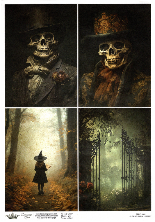 Decoupage Paper - DQ - DQRP0901 - Midnight Echos - Creepy - Rice Paper