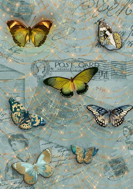 Decoupage Paper - DQ - DQRP0031 - Painted Butterflies - Rice Paper