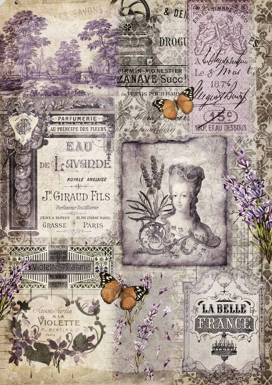 Decoupage Paper - DQ - DQRP0243 - The Belle of France  - Rice Paper