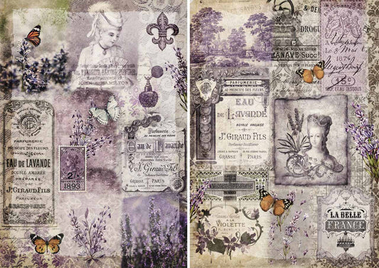 Decoupage Paper - DQ - DQRP0244 - Lavender Sisters - Rice Paper