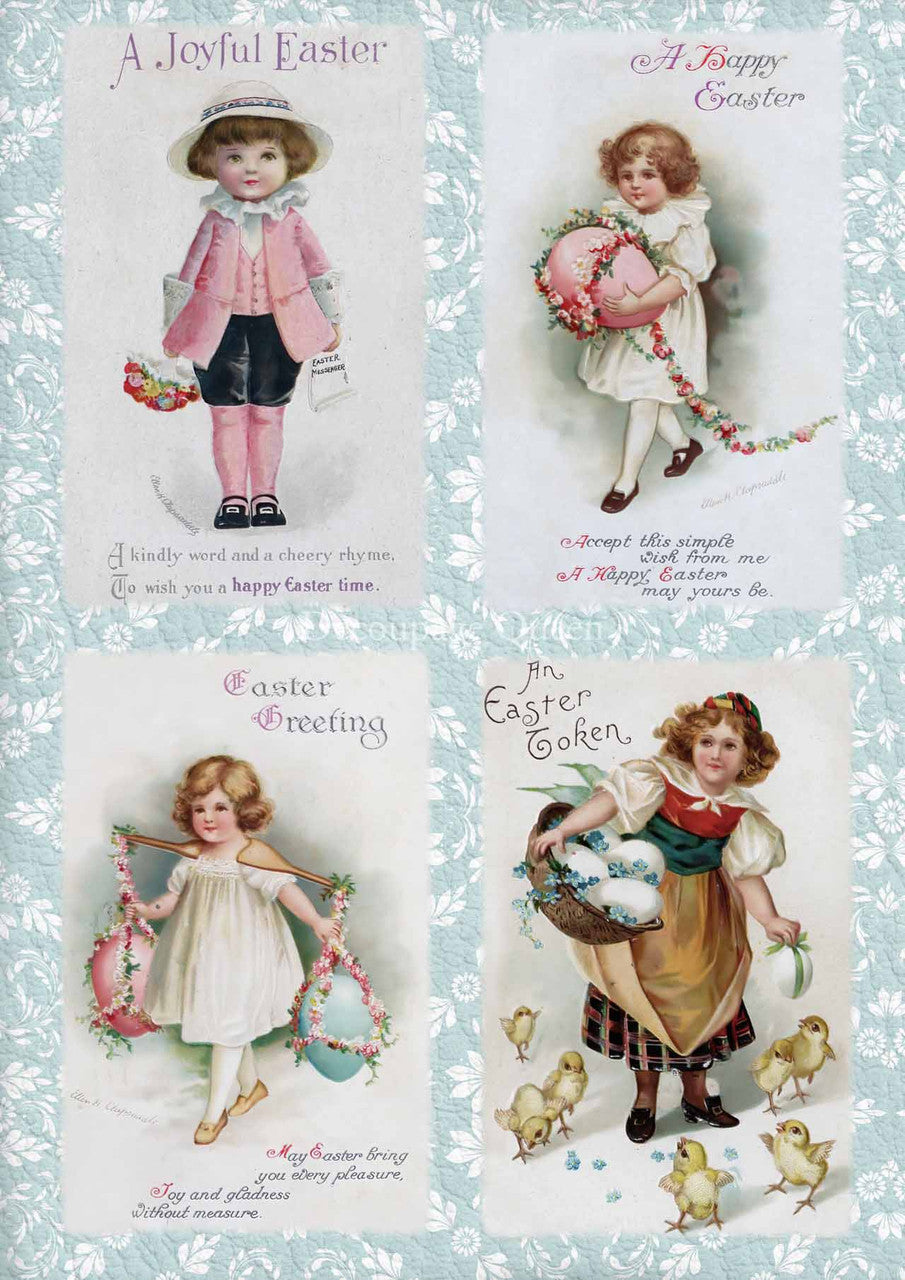 Decoupage Paper - DQ - DQRP0428 - Easter Kids - Rice Paper