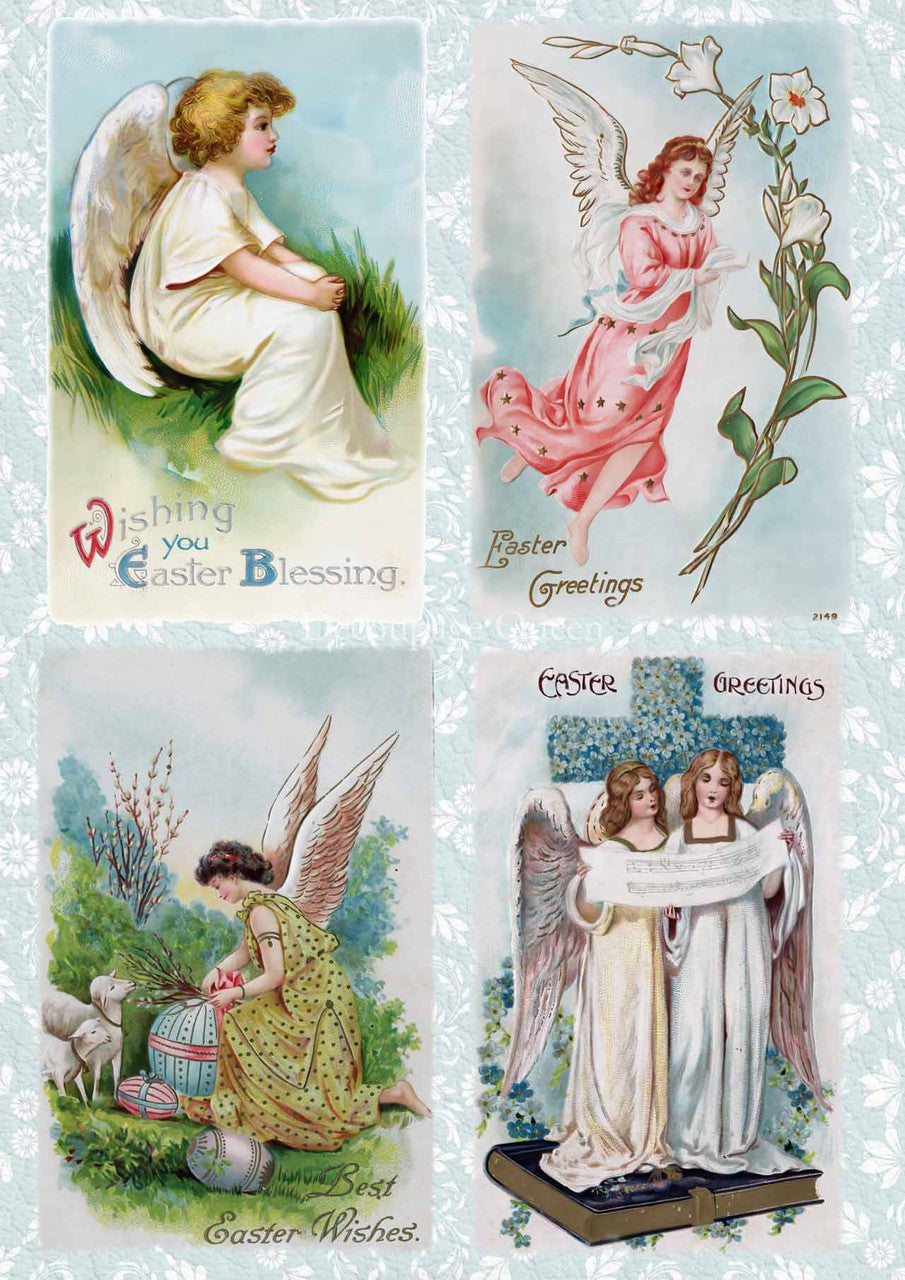 Decoupage Paper - DQ - DQRP0429 - Easter Angels - Rice Paper