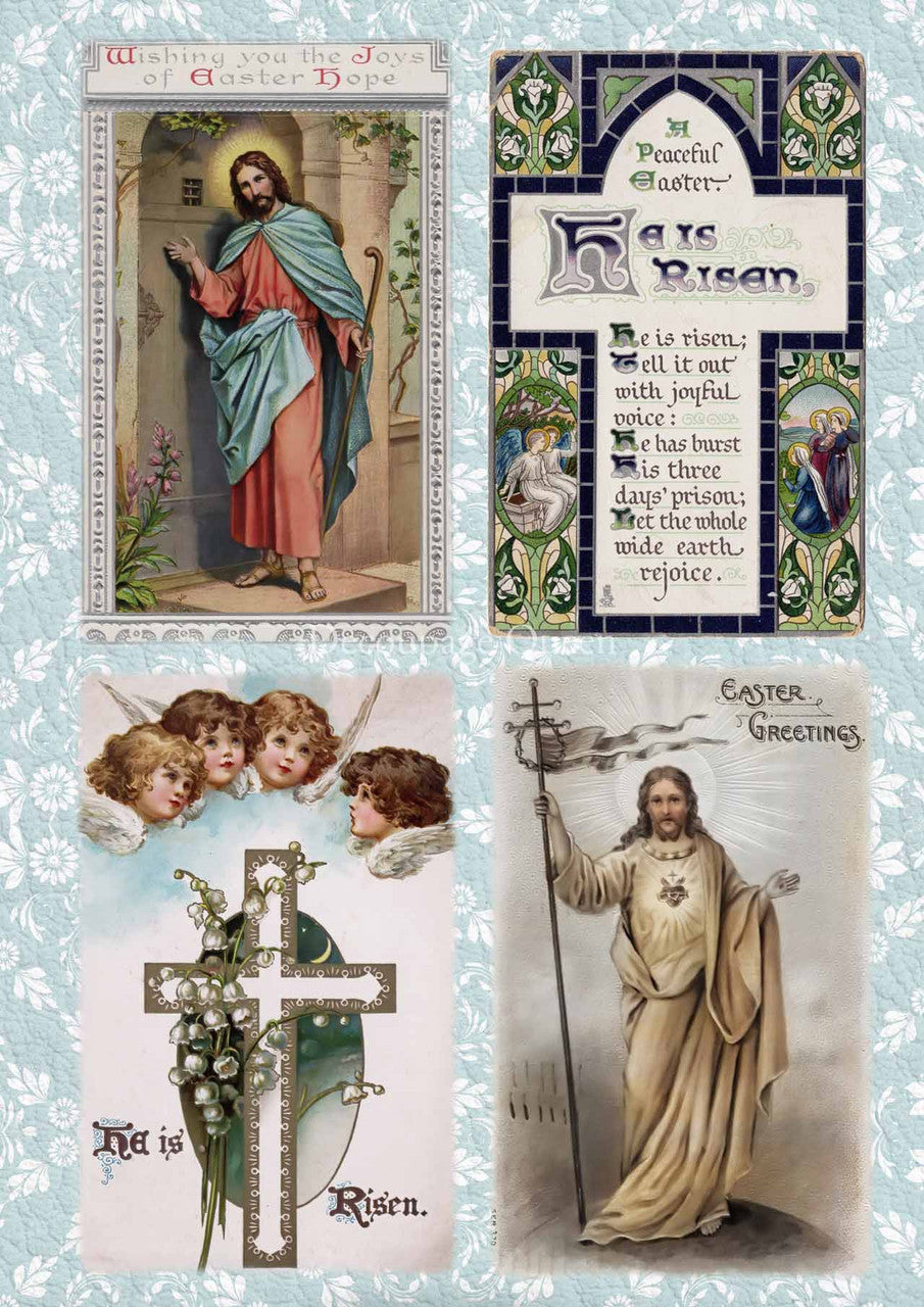 Decoupage Paper - DQ - DQRP0430 - He is Risen - Rice Paper