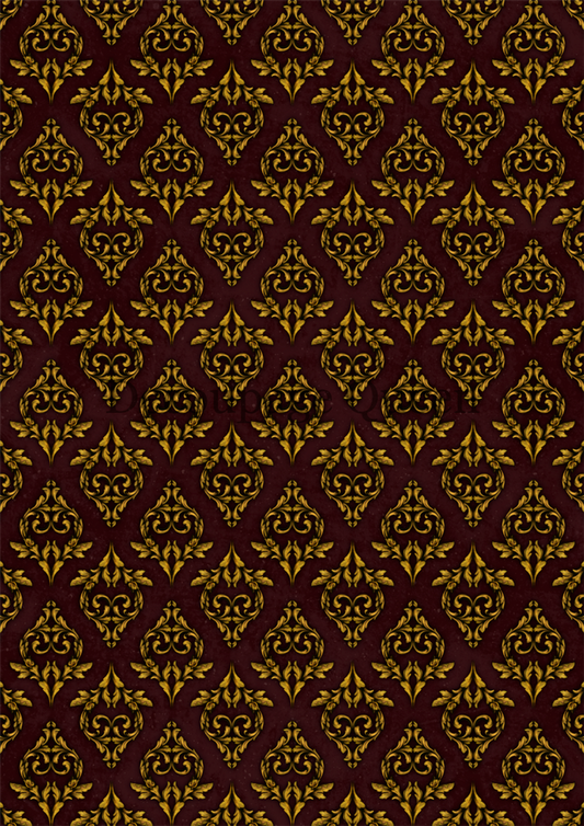 Decoupage Paper - DQ - DQRP0454 - Dainty and the Queen - Neo Victorial Wallpaper Damask Red - Rice Paper