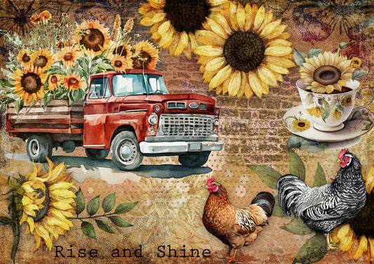 Decoupage Paper - DQ - DQRP0491 - Rise and Shine - Rice Paper