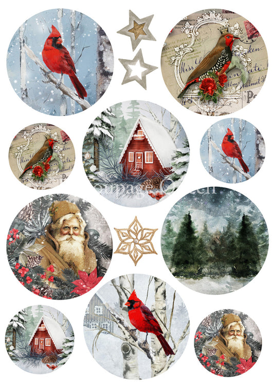 Decoupage Paper - DQ - DQRP0524 - Cozy Winter Ornaments - Rice Paper