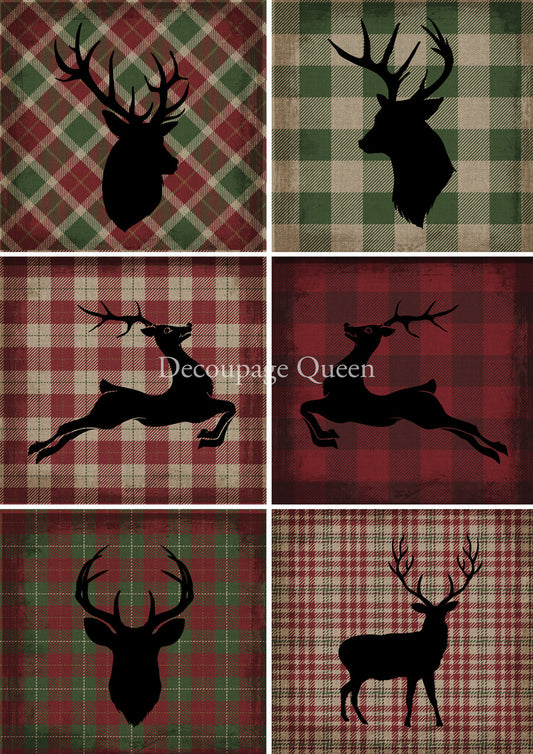 Decoupage Paper - DQ - DQRP0525 - Christmas Plaid - Rice Paper