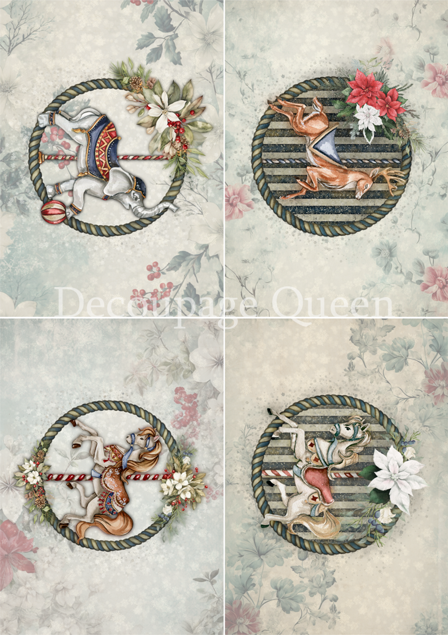 Decoupage Paper - DQ - DQRP0664- A4 - Dainty and the Queen - Jolly - 4 pack