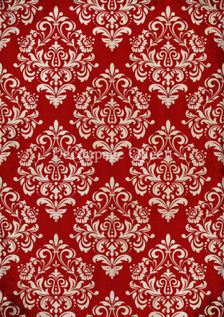 Decoupage Paper - DQ - DQRP0684- A4 - Christmas Damask Red