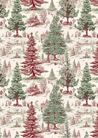 Decoupage Paper - DQ - DQRP0688 - A4 - Evergreen Toile