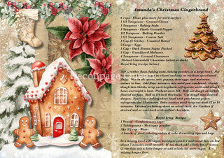 Decoupage Paper - DQ - DQRP0691- A4 - Amanda's Gingerbread Recipe