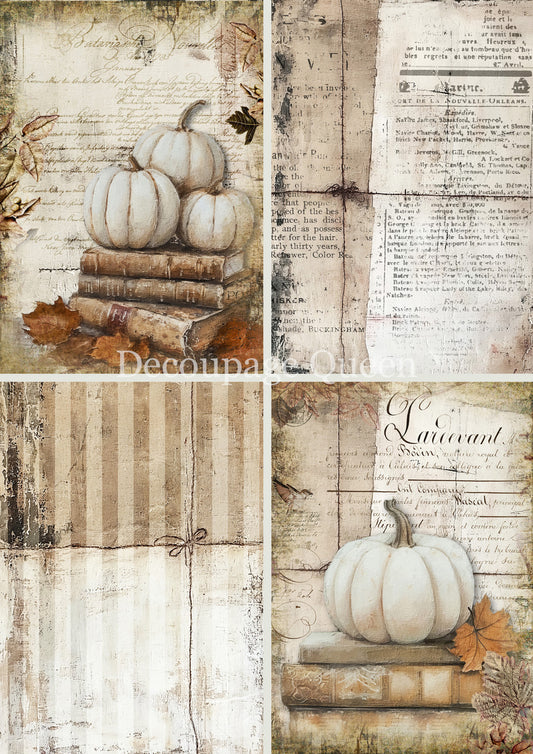 Decoupage Paper - DQ - DQRP0785 - Pumpkins Four Pack