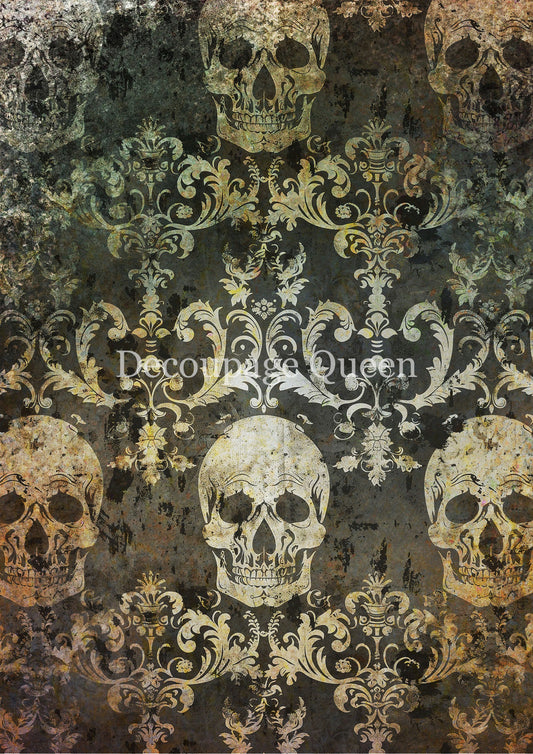 Decoupage Paper - DQ - DQRP0800 - Grunge Skulls