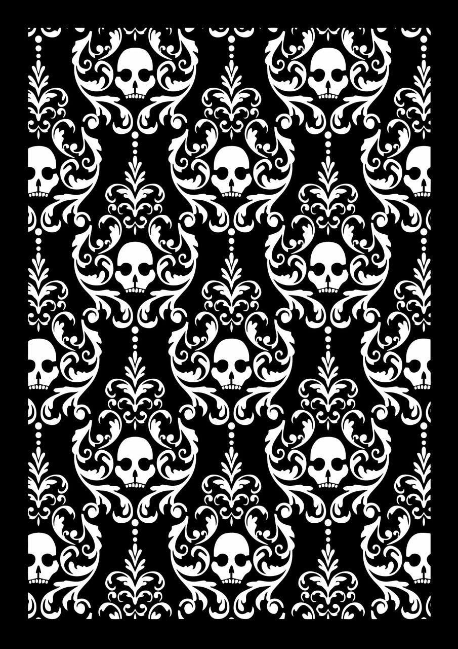 Stencils - Decoupage Queen - DQST0015-A4-Elegant Skulls - 8" x 11"