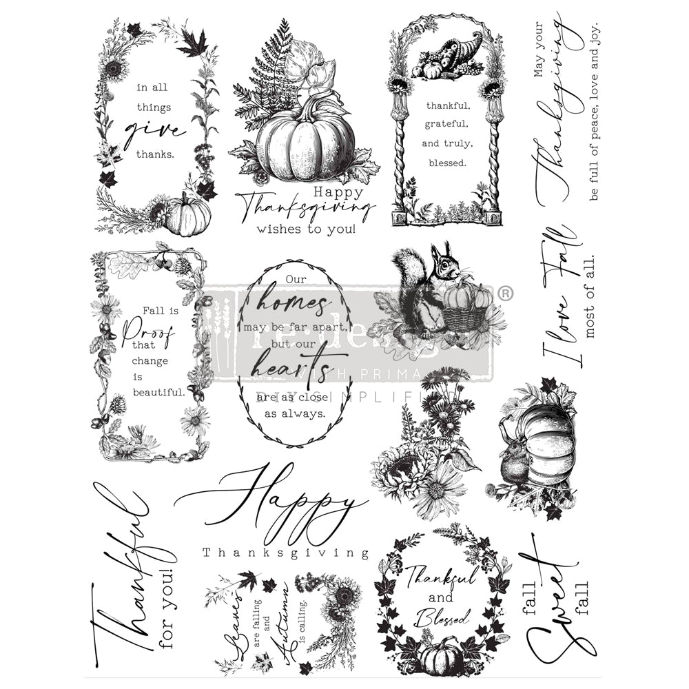 Stamps - Redesign - Decor Clear Stamp - Fall Sweet Fall - 8.5"x 11"