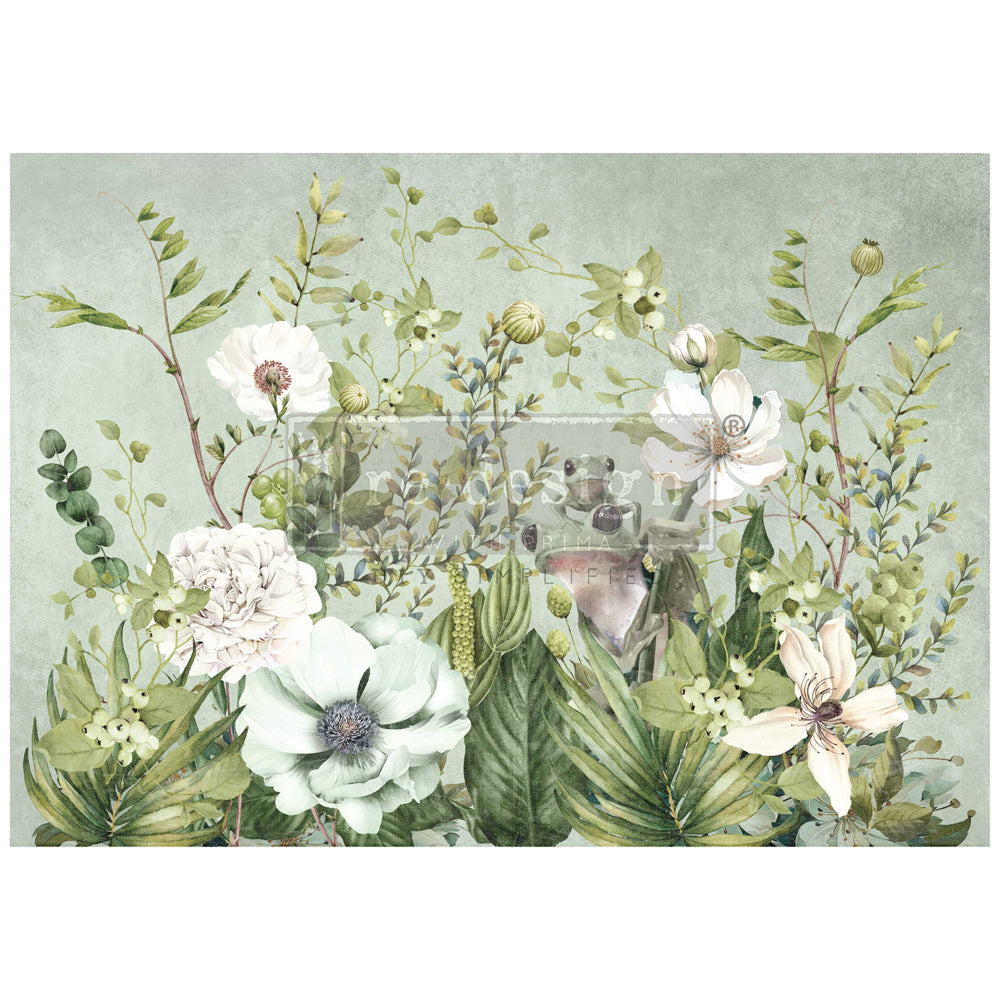 Decoupage Paper - Redesign - A1 - Froggy Meadow Greens - 23" x 33" Fiber