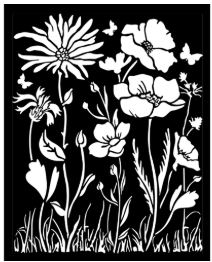 Stencils - Stamperia - KSTD072 - 20X25cm (7.87"x9.84") - Atelier - Poppy & Flower -