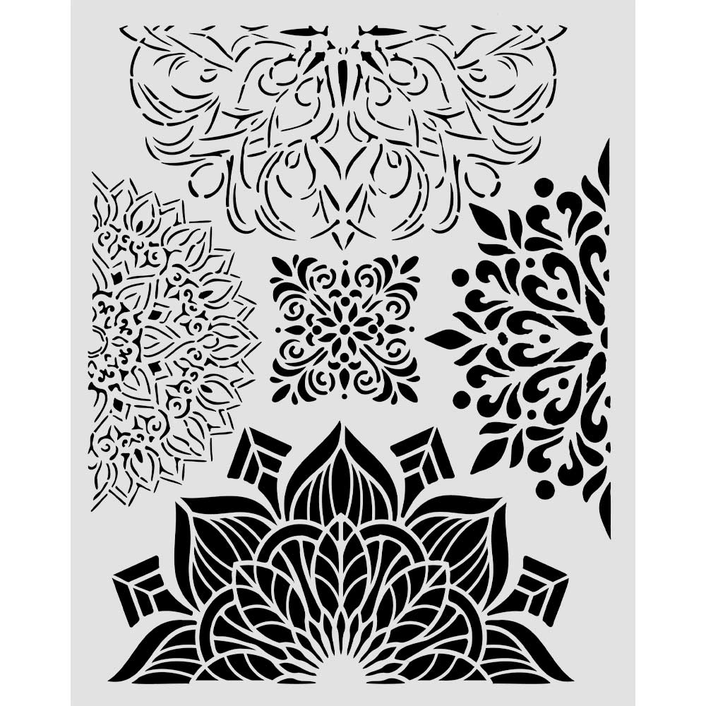 Stencils - Stamperia - KSTD204 - 20X25cm (8"x10")-Gardens of Time-Half Friezes