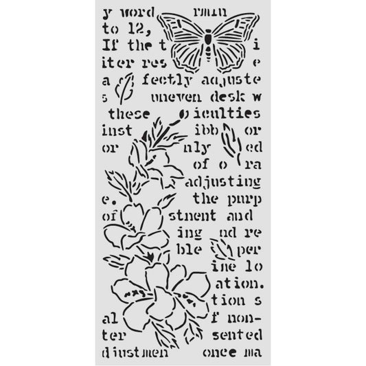 Stencils - Stamperia - KSTDL151 - 12X25cm (5"x10")-Secret Dairy-Butterfly&Flower