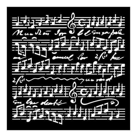 Stencils - Stamperia - KSTDQ017 - 18X18cm (7"x7") - Music - Scores