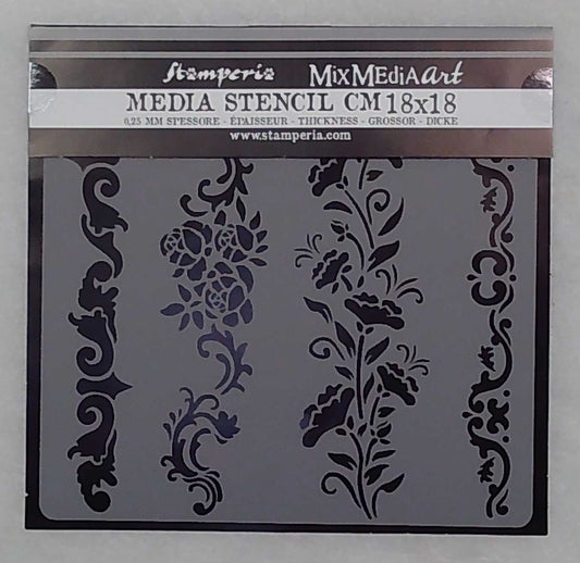 Stencils - Stamperia - KSTDQ054 - 18X18cm (7"x7") - Borders