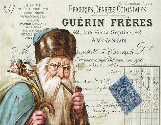 Decoupage Paper - Monahan Papers- C0089 Guerin Freres St. Nick