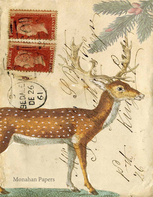 Decoupage Paper - Monahan Papers- C0168 Holiday Deer