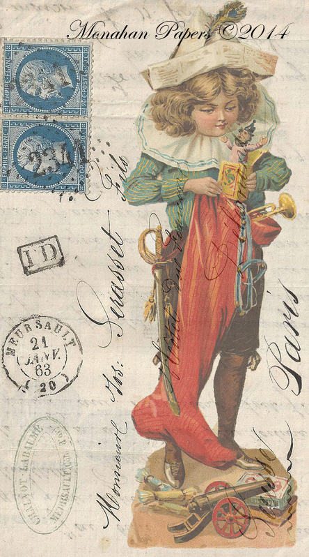 Decoupage Paper - Monahan Papers- C0175 The Long Red Stocking