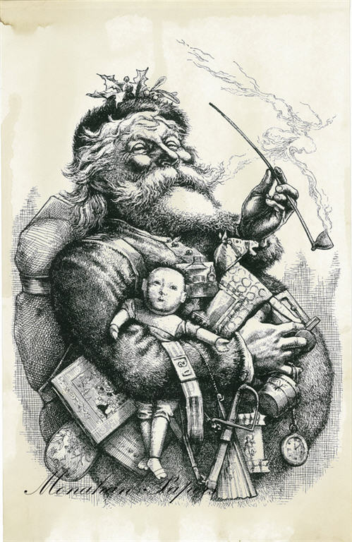 Decoupage Paper - Monahan Papers- SPS0372 Santa with Pipe
