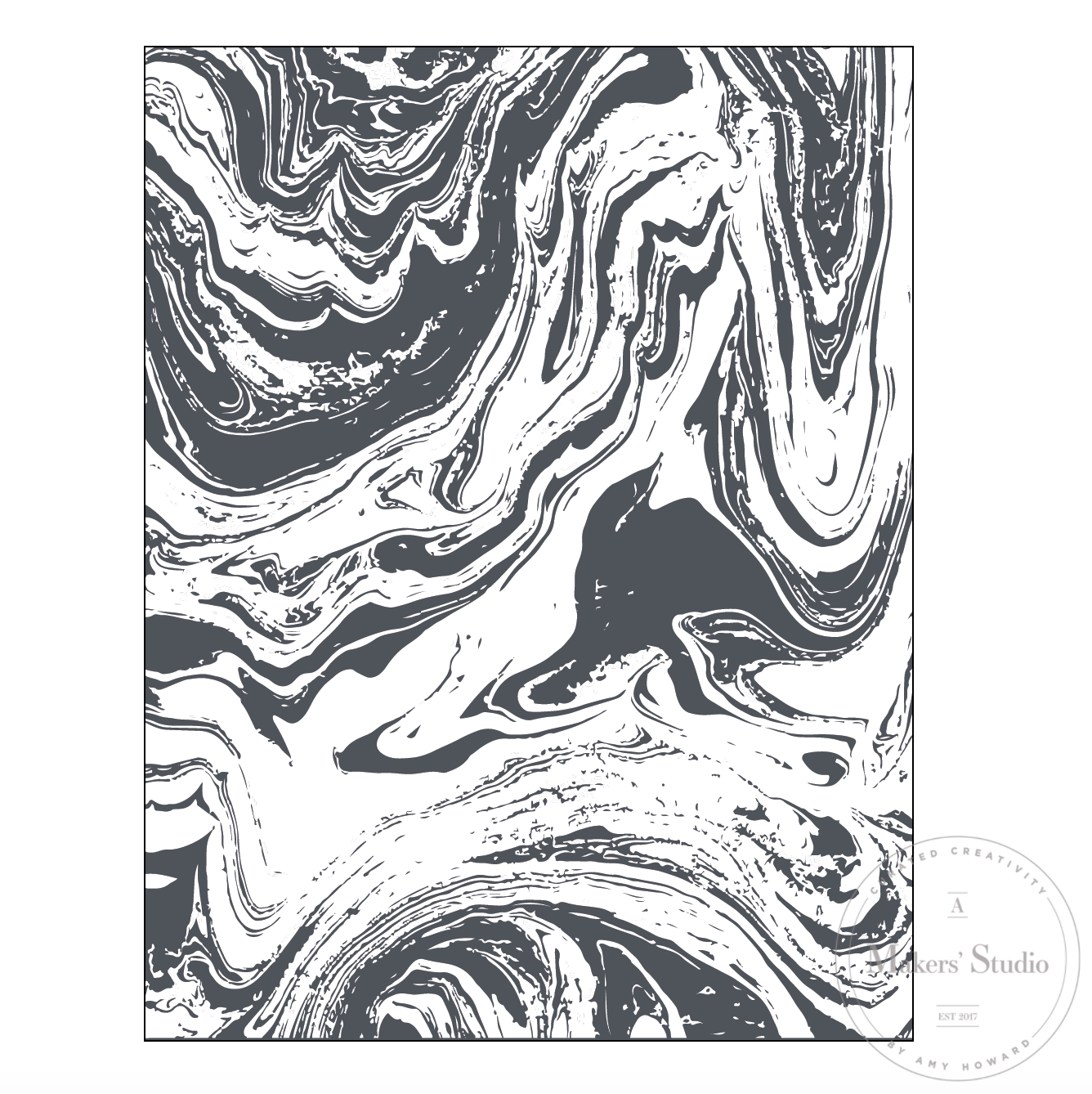 Stencils - A Makers Studio - Marbling - 8.5" x 11"