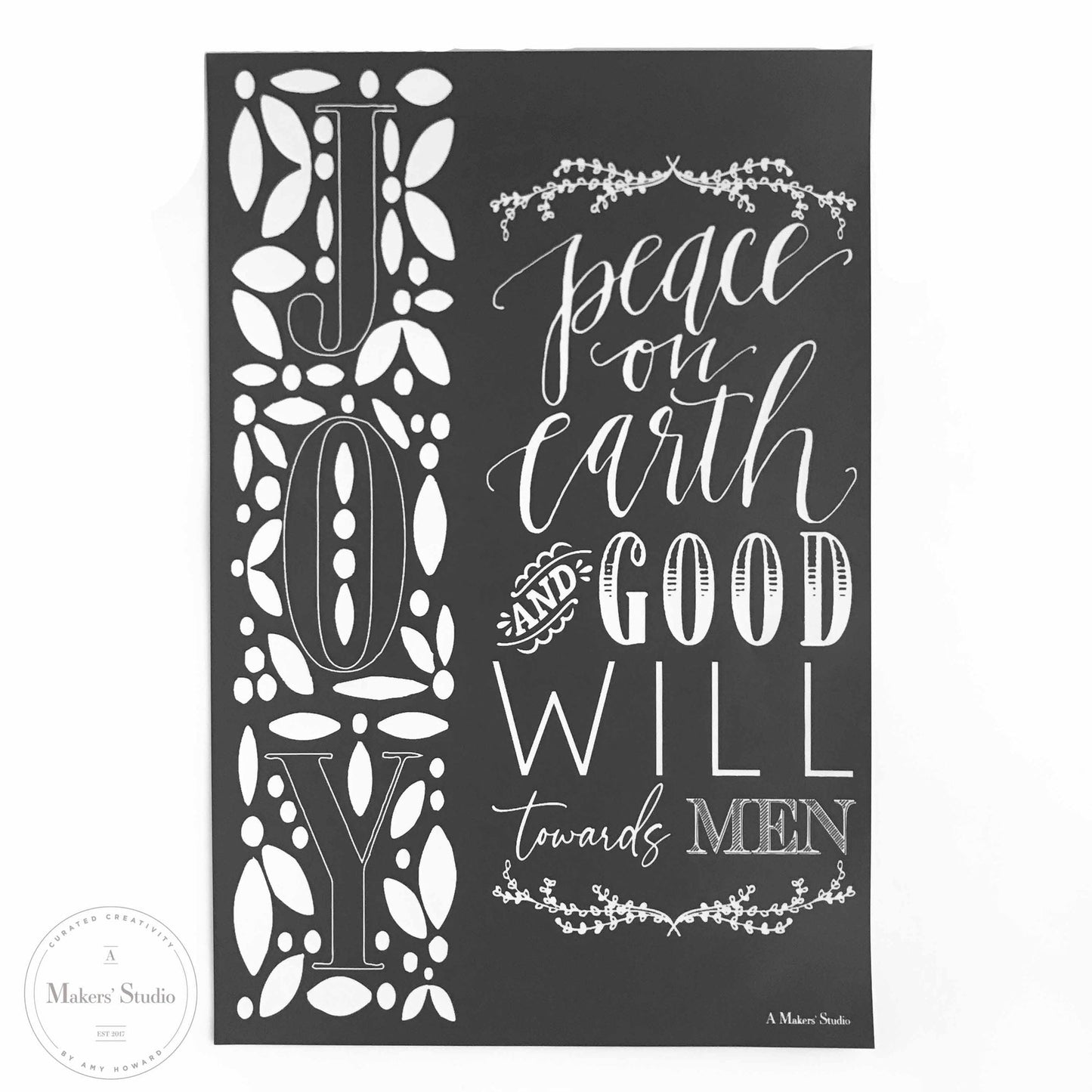 Stencils - A Makers Studio - Peace on Earth - 12" x 18"