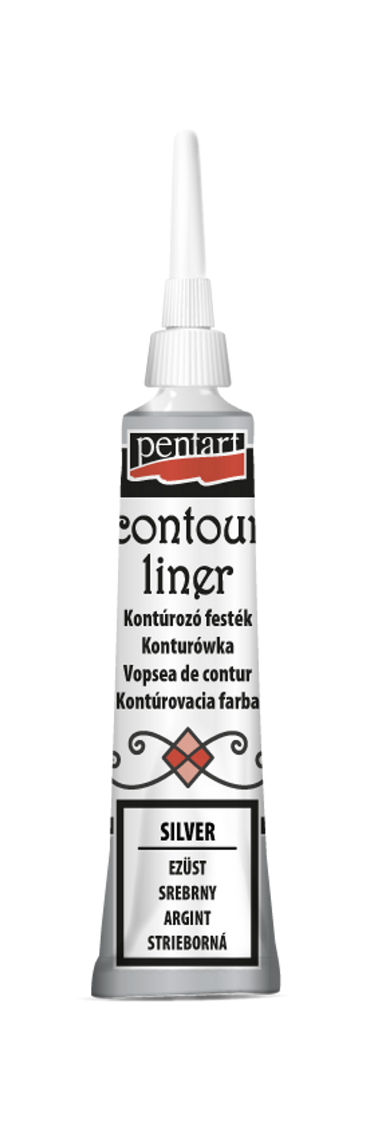 Pentart - Contour Liner - Silver - 20ml