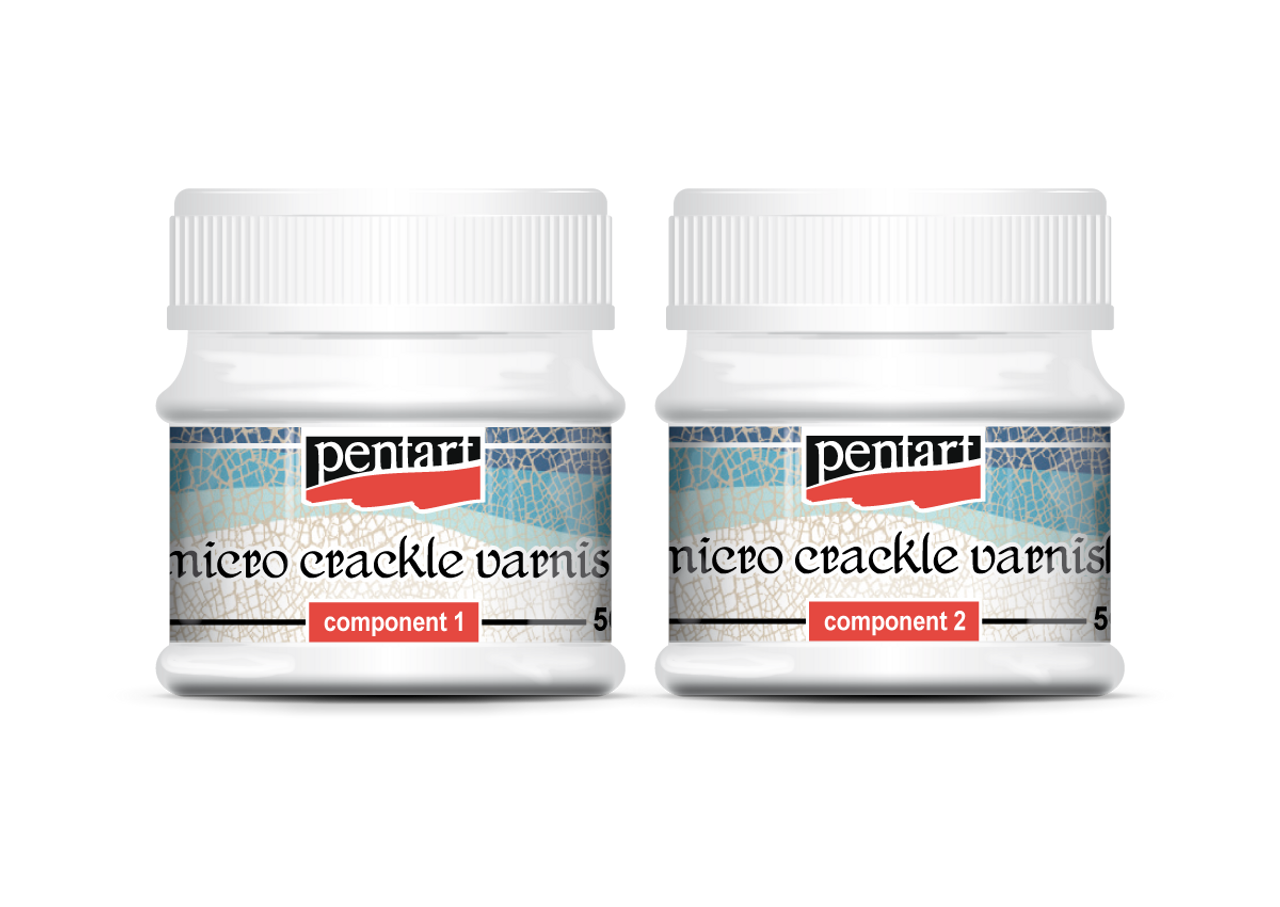 Pentart - Cracking Medium (Surface) - Micro Crackle Varnish-2 component set -50ml