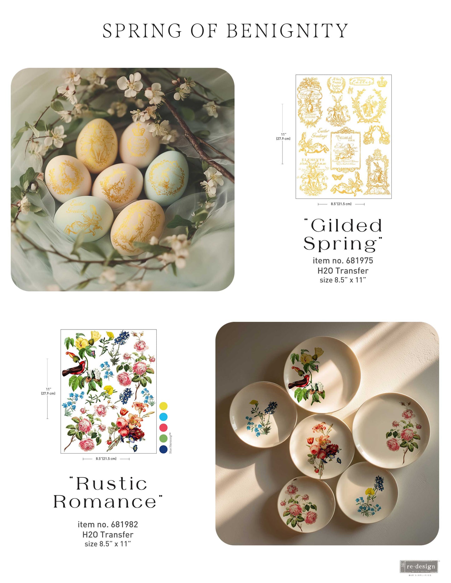 Transfers - Redesign - Middy 8.5" x 11" - Gold Gilded Spring (H20)