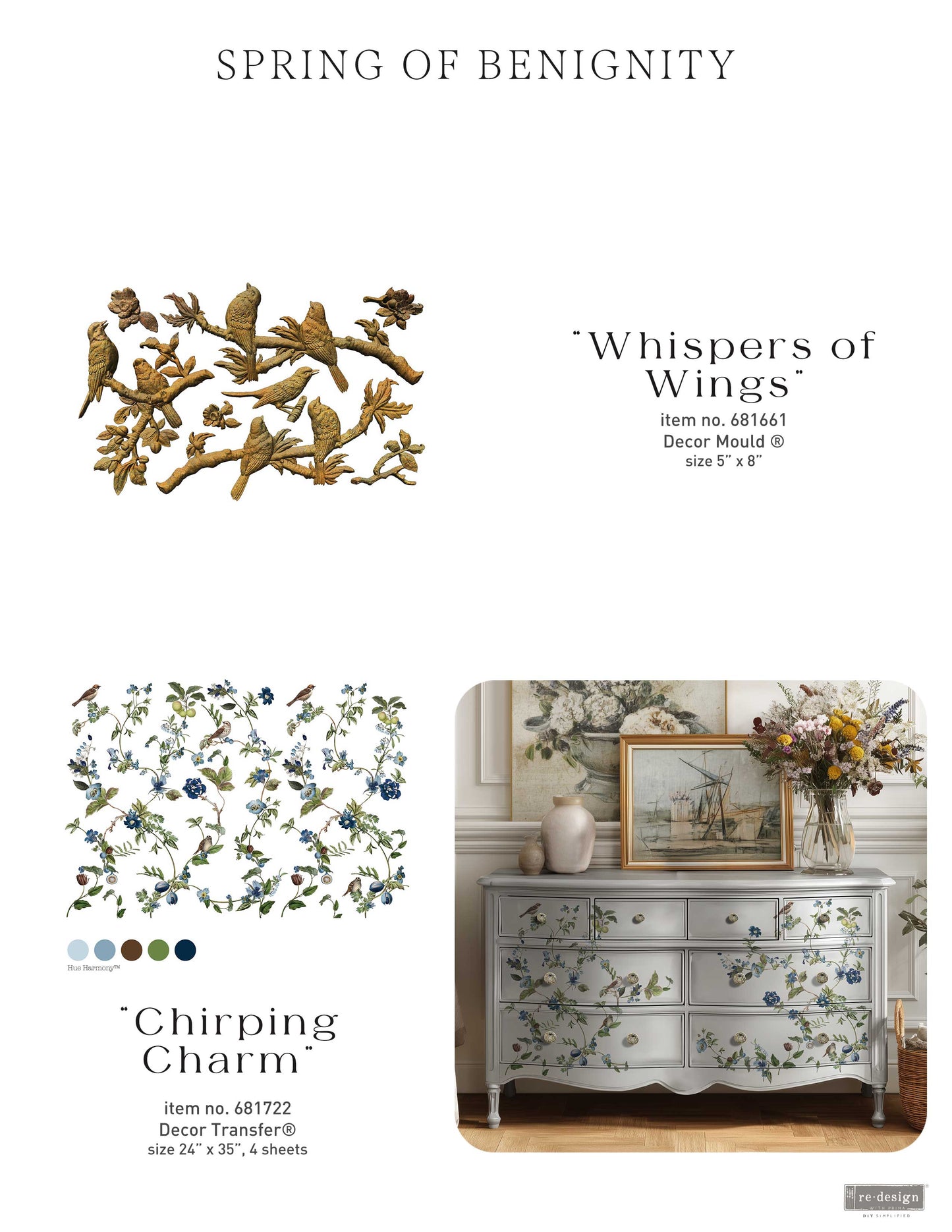 Transfers - Redesign - Large 24" x 35"- Chirping Charim