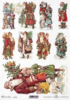 Decoupage Paper - ITD - A4 - R1298 - Christmas Santa Set 9 - Rice Paper