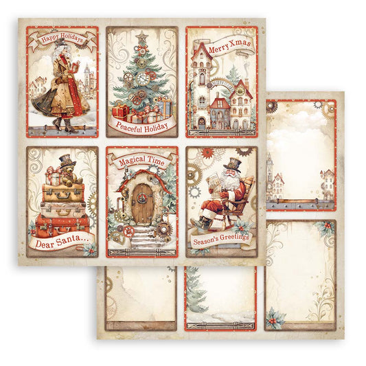 Scrapbook Paper - Stamperia - SBB1010 - 12x12 - Double Face Single Sheet  - Gear up for Christmas 6 Cards