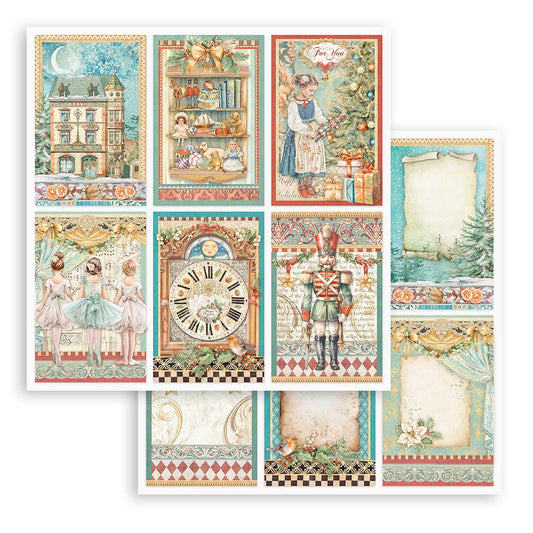 Scrapbook Paper - Stamperia - SBB1015 - 12x12 - Double Face Single Sheet  - The Nutcracker 6 cards