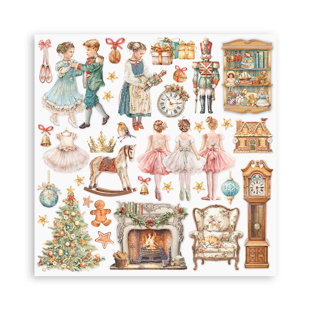 Scrapbook Paper - Stamperia - SBBS112 - 8x8 - 10sheet Pad - The Nutcracker