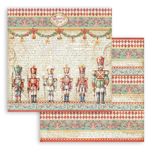 Scrapbook Paper - Stamperia - SBB1018 - 12x12 - Double Face Single Sheet  - The Nutcracker Soldiers