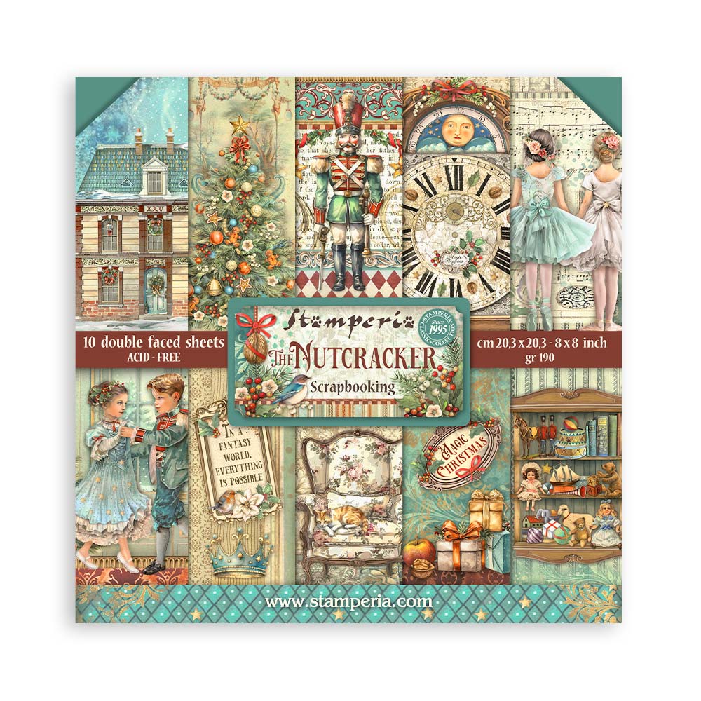 Scrapbook Paper - Stamperia - SBBS112 - 8x8 - 10sheet Pad - The Nutcracker