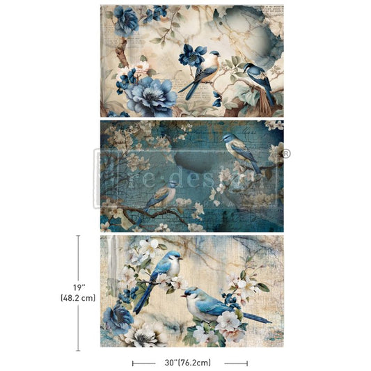 Decoupage Paper - redesign - 19.5" x 30"(Set of 3) - Sapphire Wings - Tissue