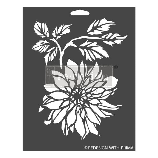 Stencils - Redesign - Dahlia Garden -  9" x 12" - 16ml mylar