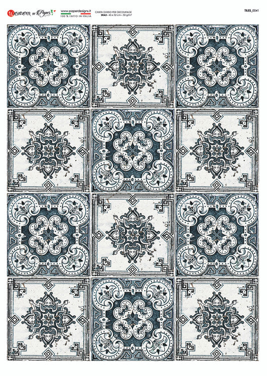 Decoupage Paper - Paper Design - A4 - Tile0041 - Rice Paper