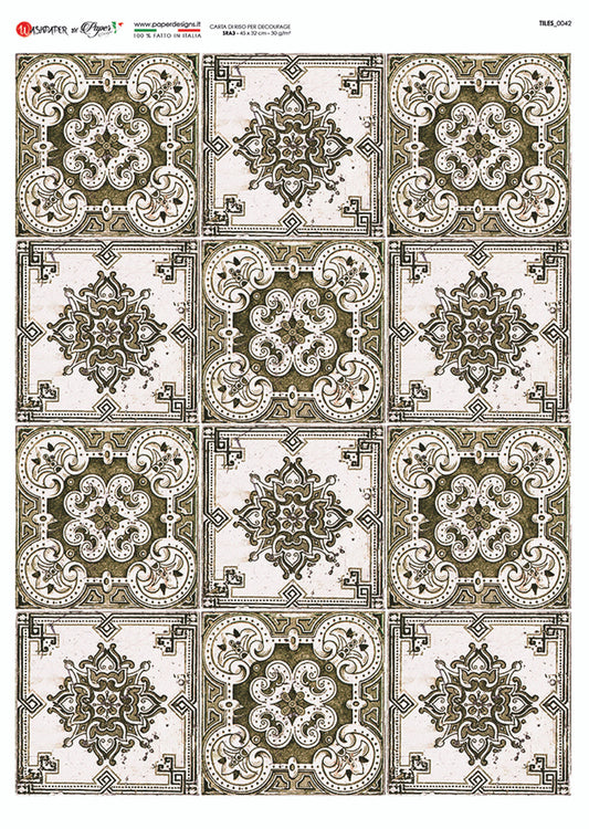 Decoupage Paper - Paper Design - A4 - Tile0042 - Rice Paper