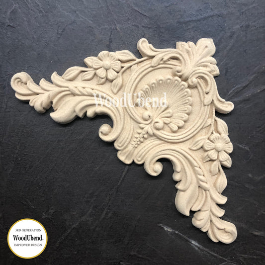 WooduBend Moulding - WUB1354(Pack of 2) - Decorative Plumes - 6.69"x 4.33"