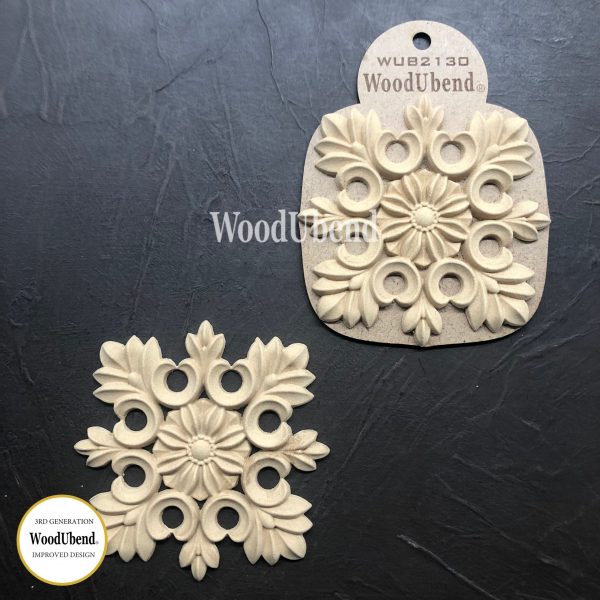 WooduBend Moulding - WUB2130(Pack of 2) - Centerpiece Floral Squares - 4.41"x4.41"