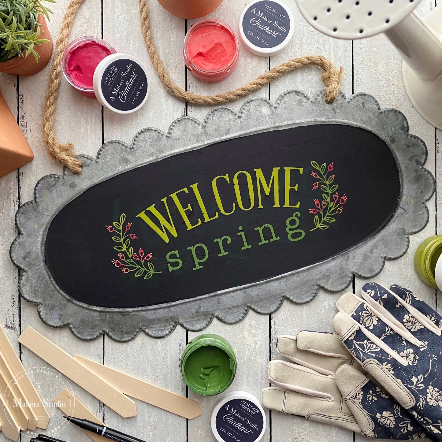 Stencils - A Makers Studio - Welcome Spring - 12" x 18"