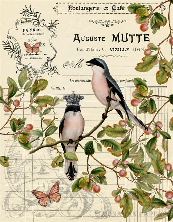 Decoupage Paper - Monahan Papers- X0354 Auguste - 11x17