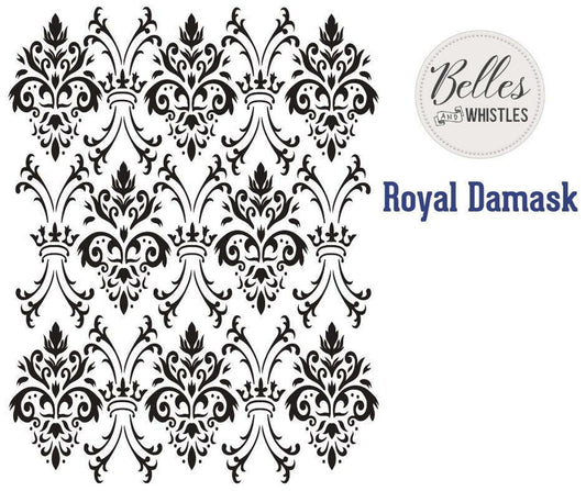 Stencils - Dixie Belle Stencil - Royal Damask - 14" x 18"